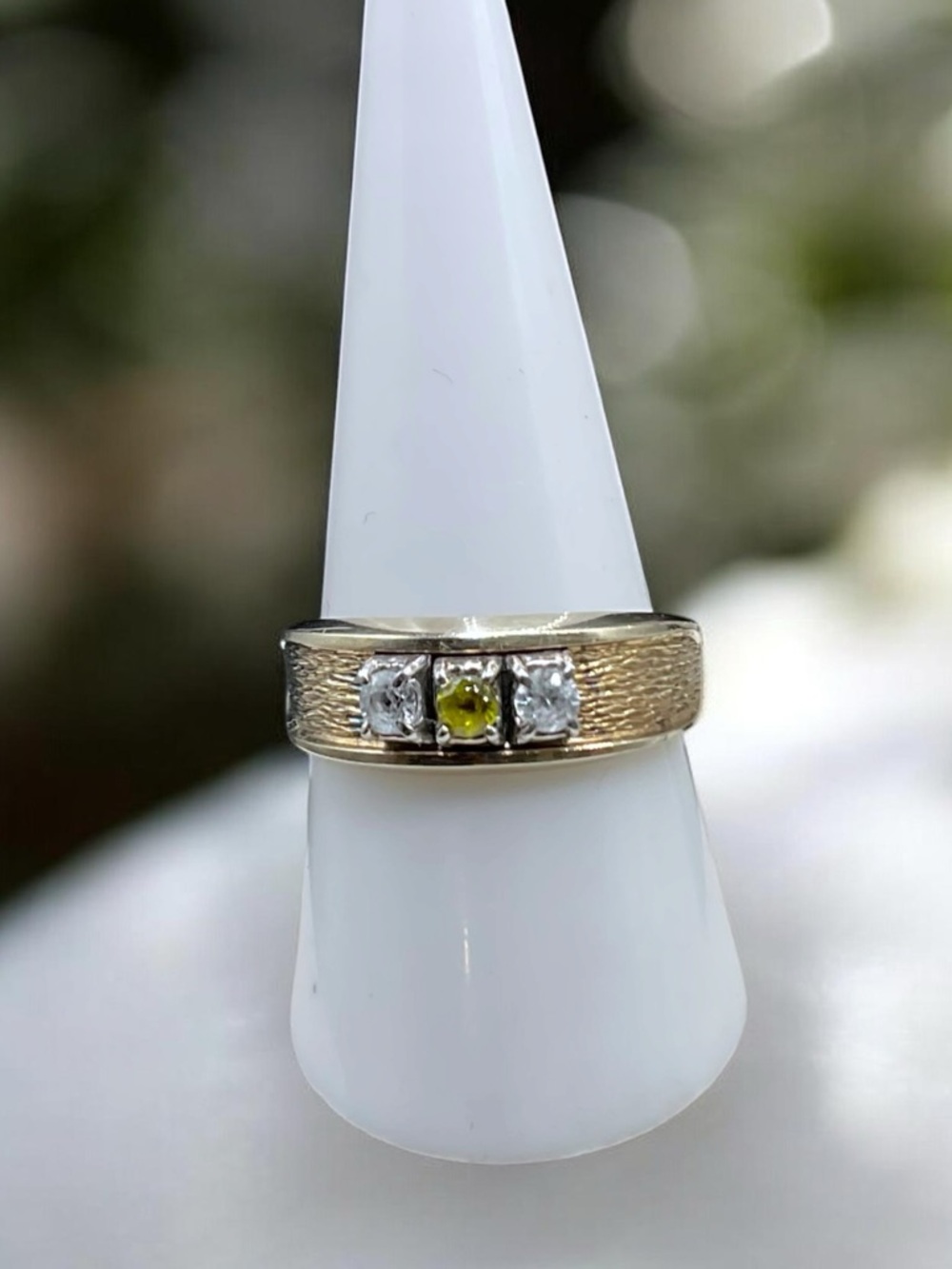 🌺Vintage 10K Gold Trio Gemstone Ring